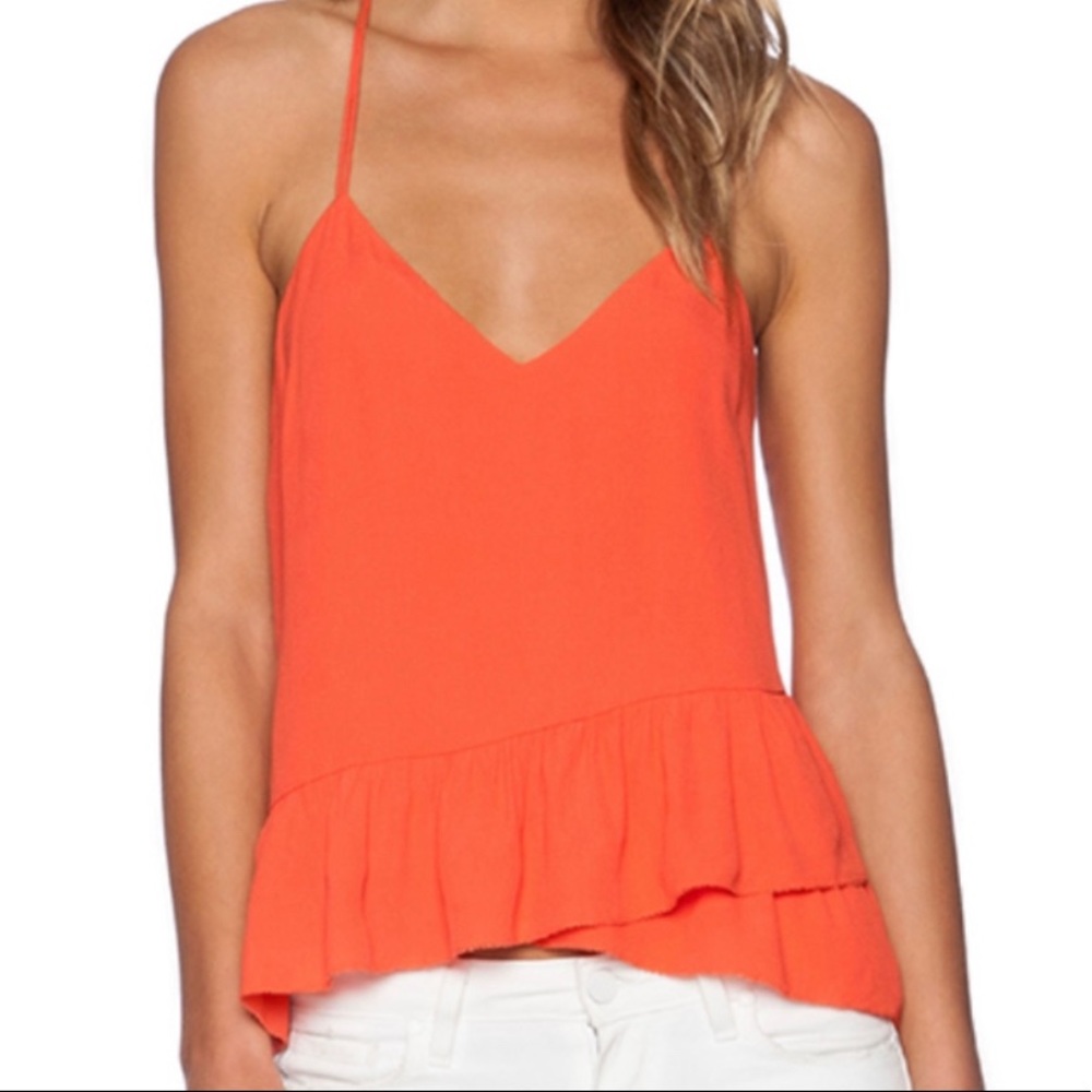 Saylor Orange Jill Flowy Tank Top